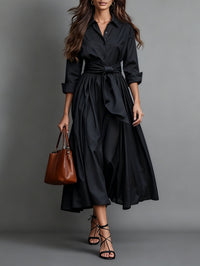 Women's Long Sleeve Maxi Dress – Relaxed Fit & Lightweight | Elegant Occasion Dress