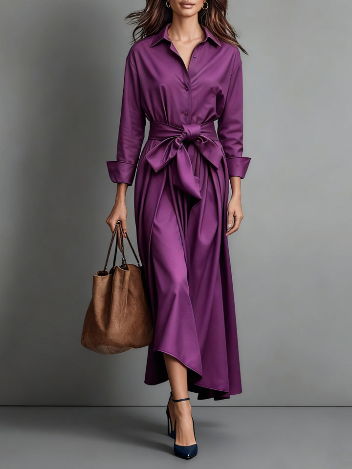 Women's Long Sleeve Maxi Dress – Purple