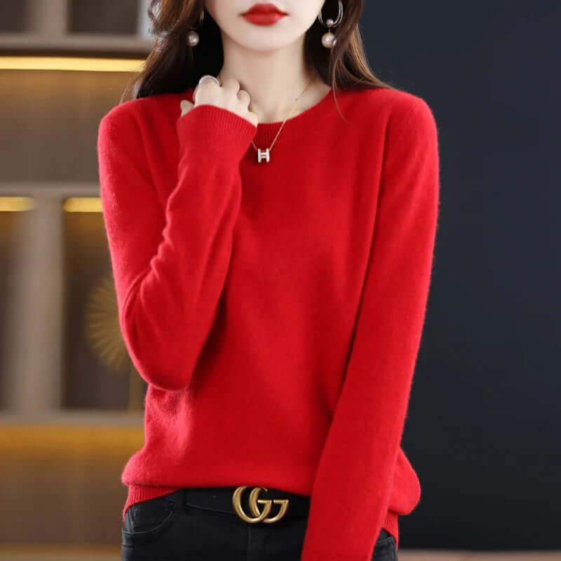 Women's Soft-Touch Knit Jumper – Red