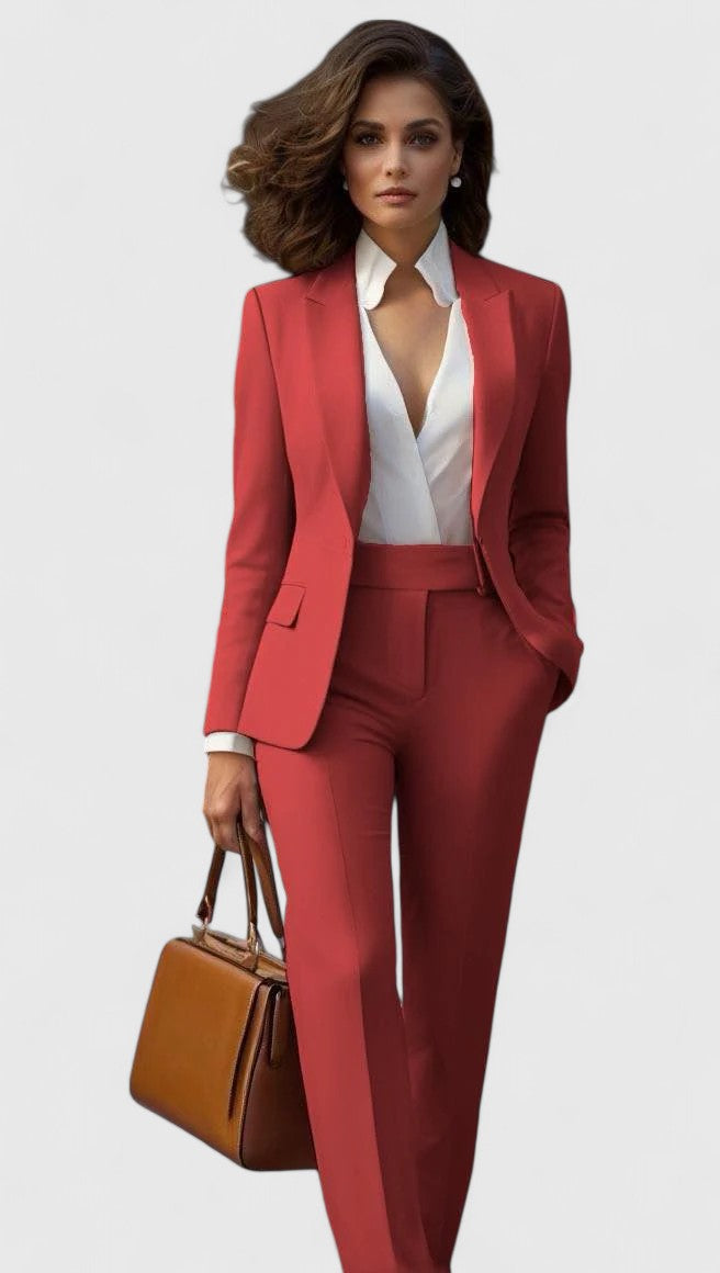 Women's Trouser Suit – Bright Red