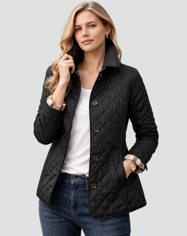 Women's Quilted Puffer Jacket – Black