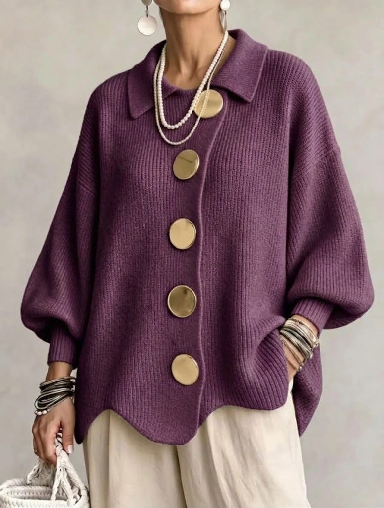 Women's Relaxed Fit Cardigan – Burgundy