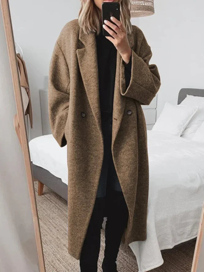 Women's Tailored Long Coat – Brown