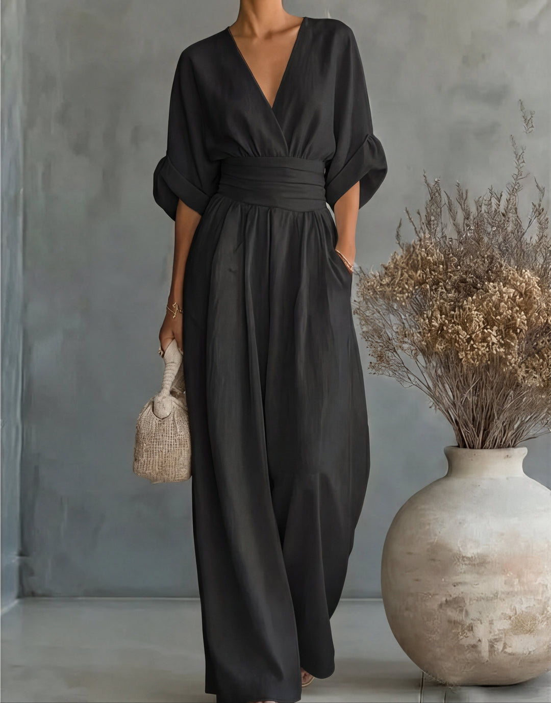 Women's Wide-Leg Jumpsuit – Black