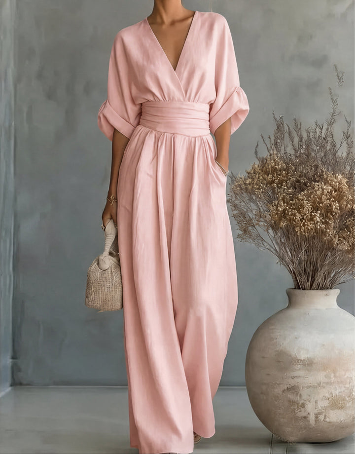 Women's Wide-Leg Jumpsuit – Light Pink