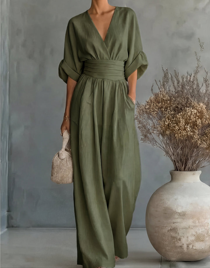 Women's Wide-Leg Jumpsuit – Green