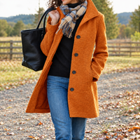 Women's Long Coat – Button-Front & Lightweight | Winter Coat for Women