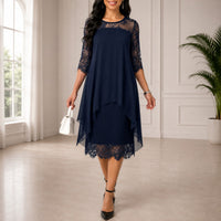 Women's Midi Party Dress – Relaxed Fit | Christmas Party & Evening Dress