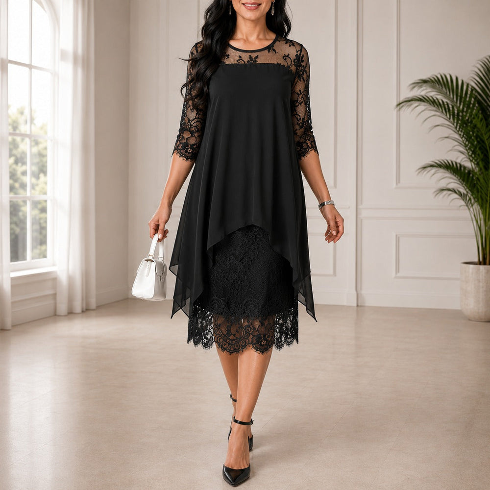 Women's Midi Party Dress – Black