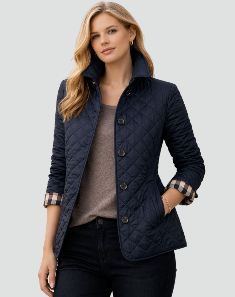 Women's Quilted Puffer Jacket – Blue
