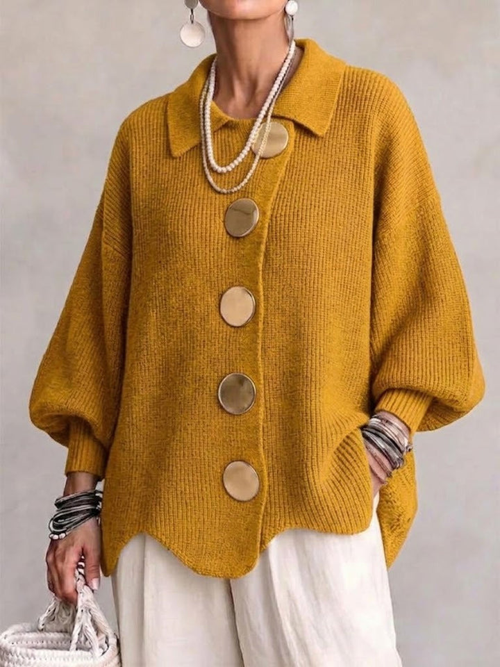 Women's Relaxed Fit Cardigan – Gold