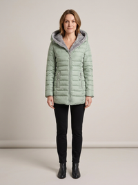 Women's Faux Fur Quilted Puffer Jacket – Hooded, with Pockets & Zip | Warm Winter Coat