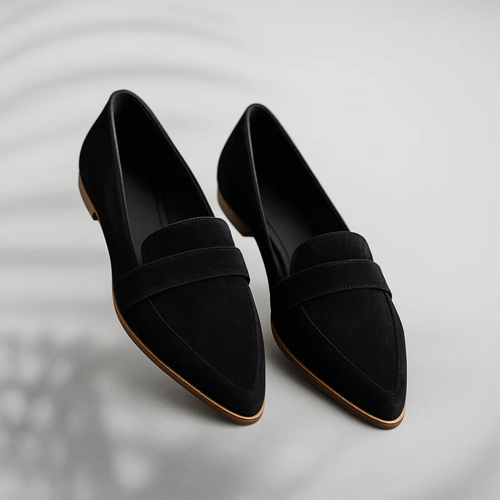 Women's Leather-Look Loafers – Black