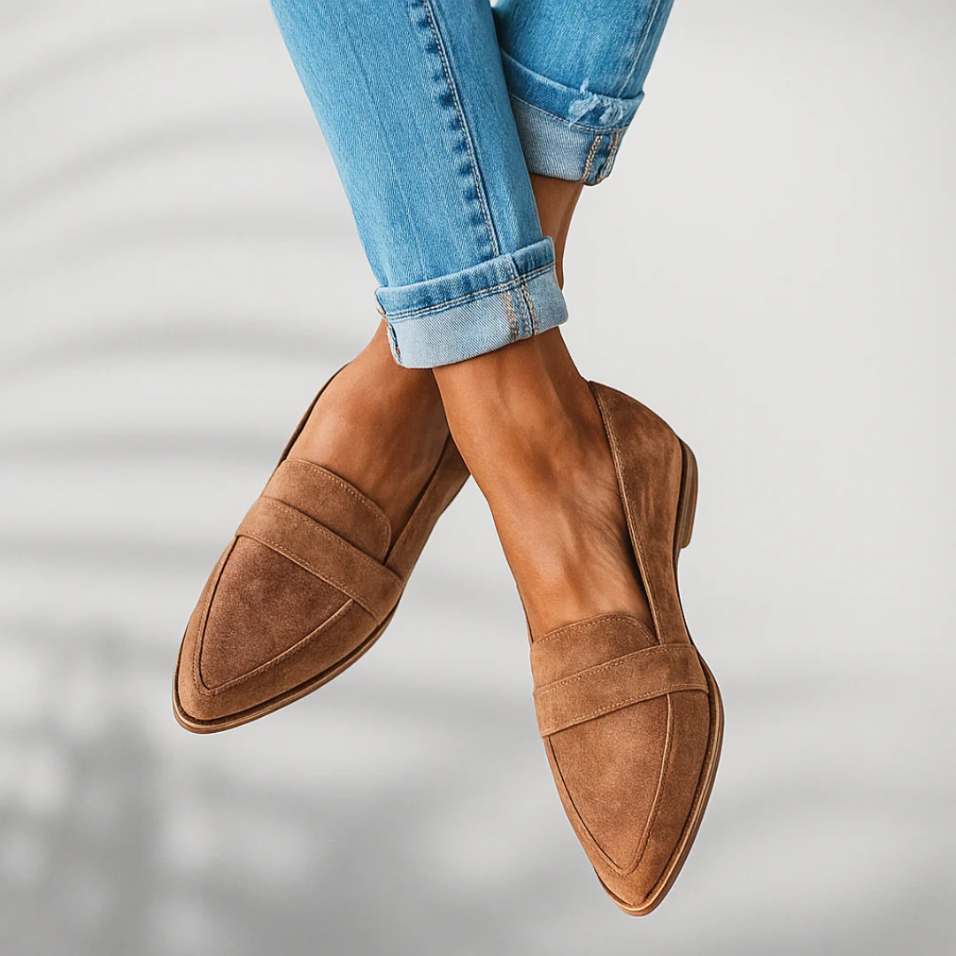 Women's Leather-Look Loafers – Sandy Beige