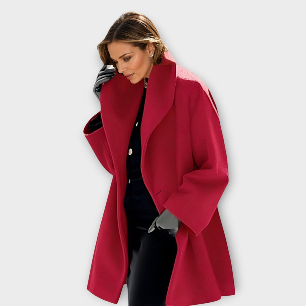 Women's Wool-Look Coat – Red