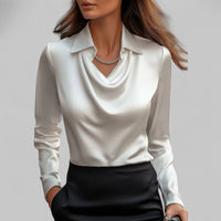 Women's Satin Blouse – Cowl Neck | Party & Office Top