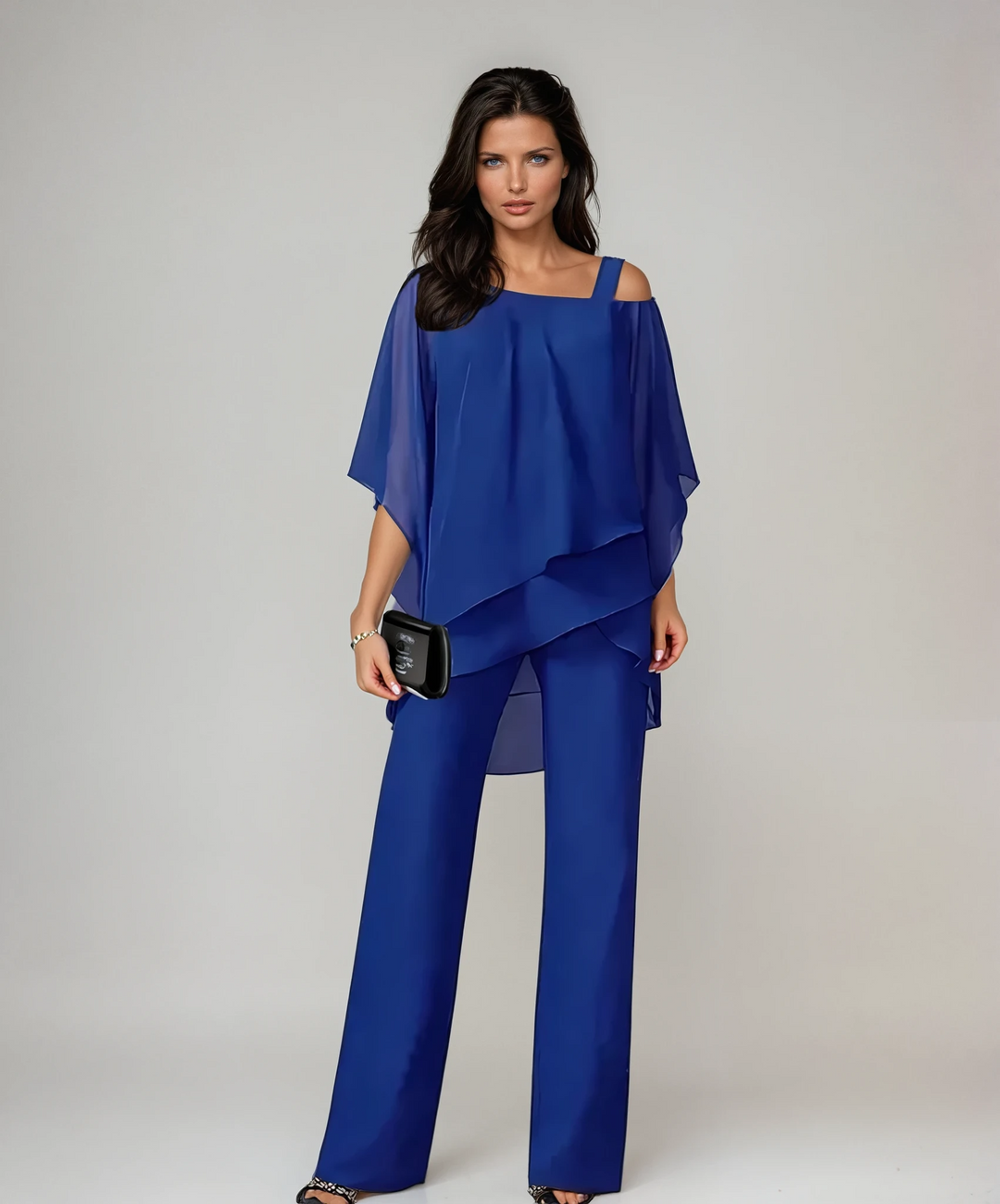 Women's Layered Two-Piece Co-ord Set – Blue