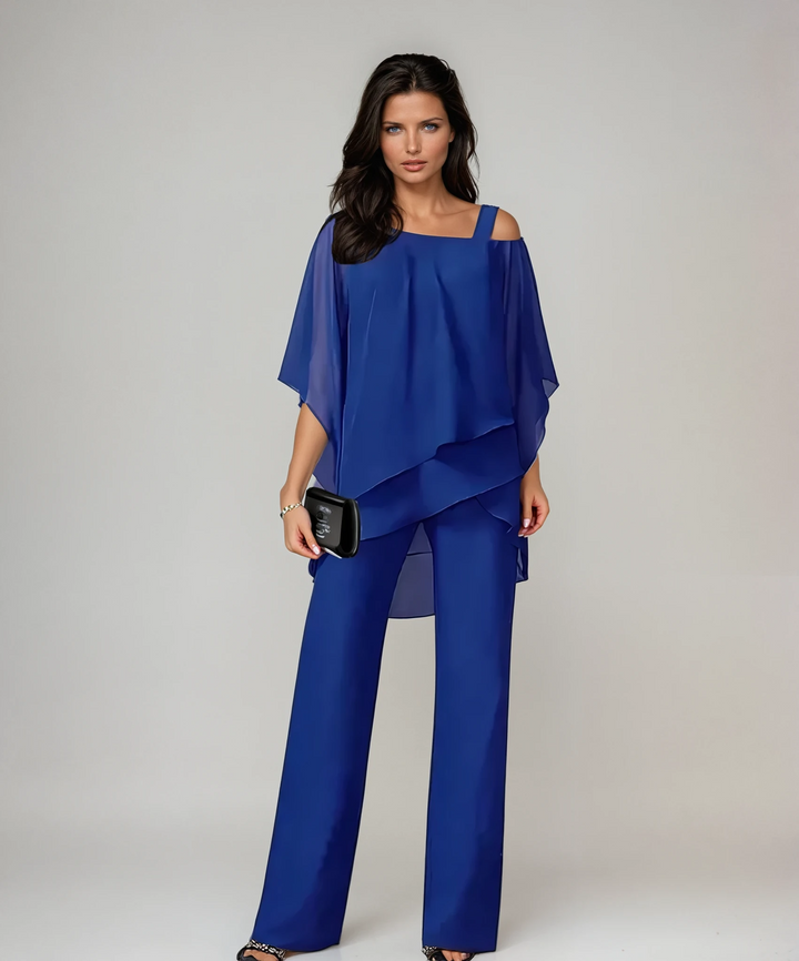 Women's Layered Two-Piece Co-ord Set – Blue