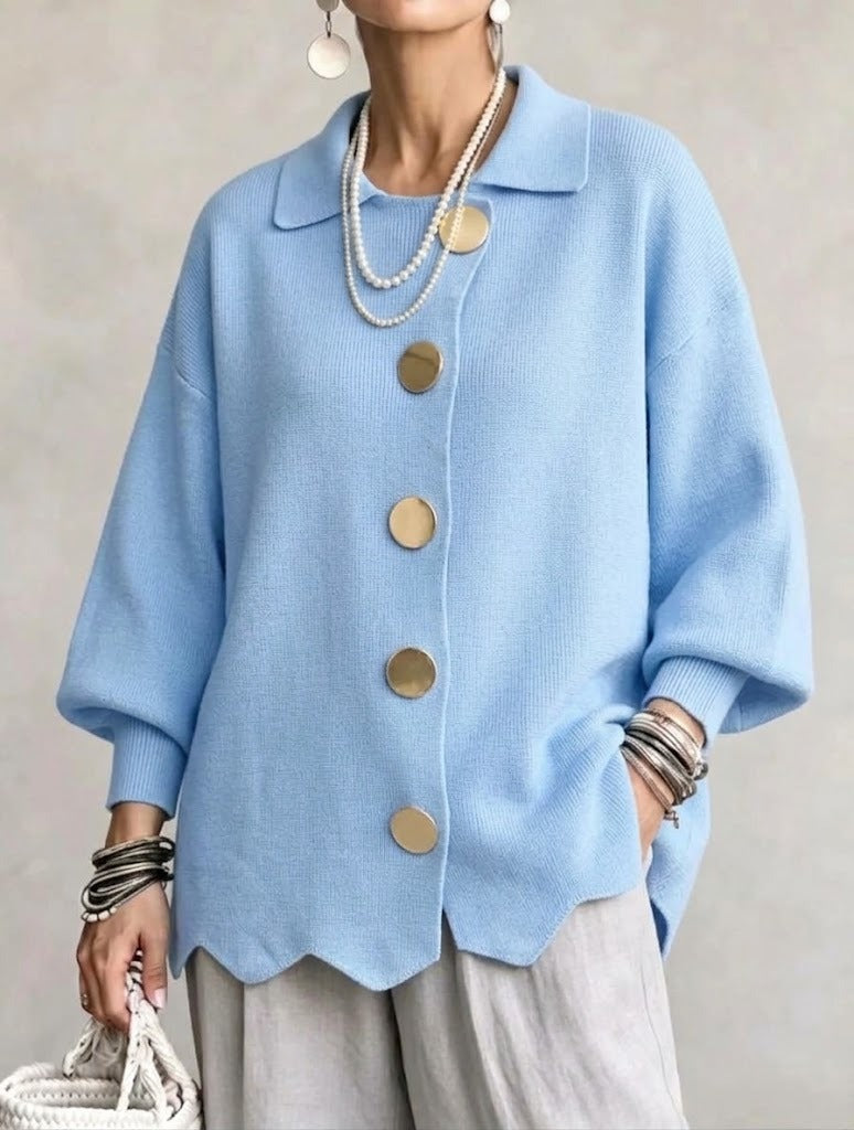Women's Relaxed Fit Cardigan – Light Blue