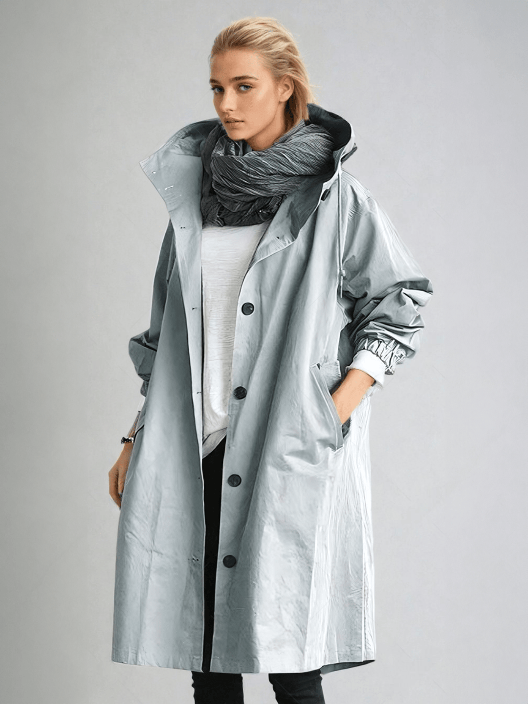 Women's Trench Coat – Light Blue