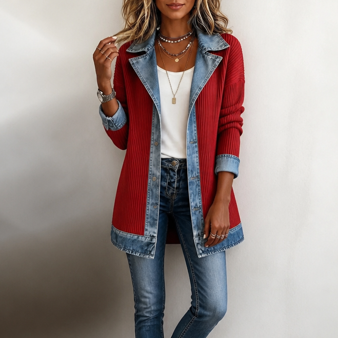 Women's Long Coat – Red