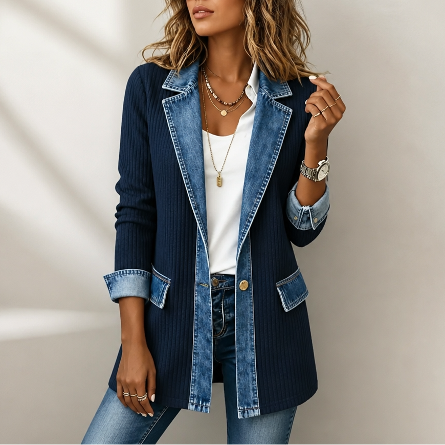 Women's Long Coat – Navy