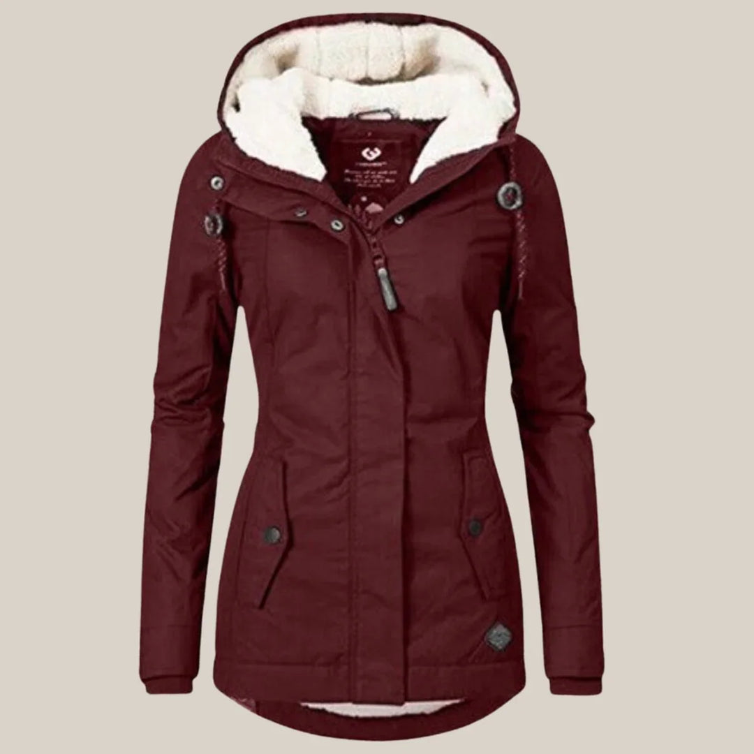 Women's Quilted Puffer Jacket – Red