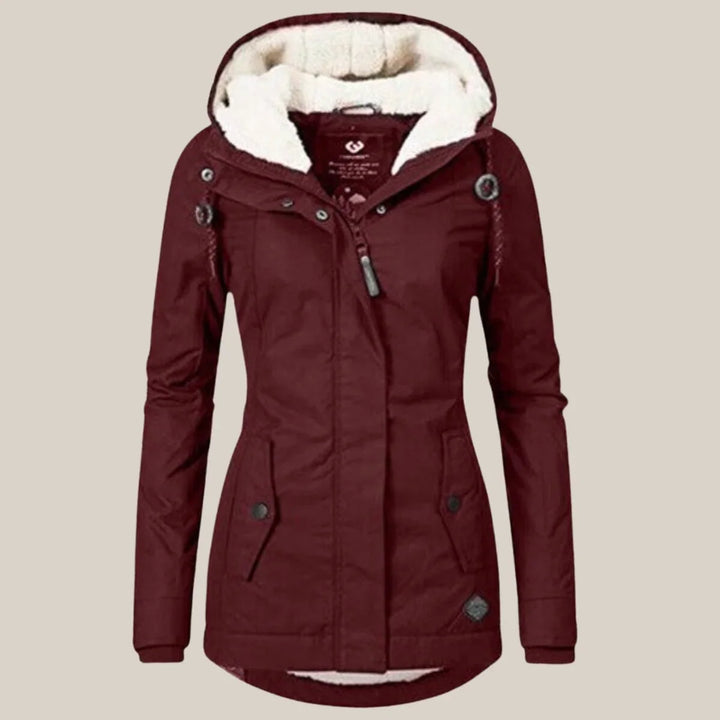 Women's Quilted Puffer Jacket – Red