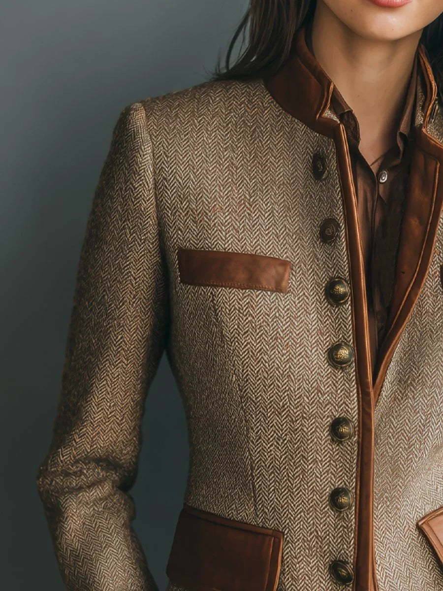 Women's Wool-Look Leather-Look Jacket
