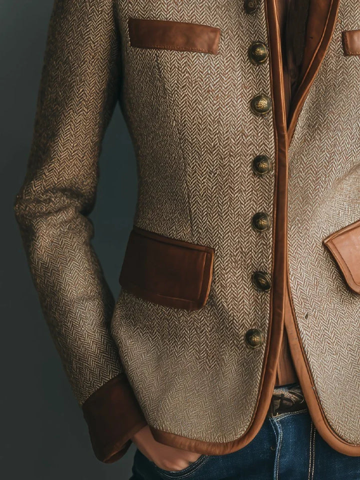 Women's Wool-Look Leather-Look Jacket